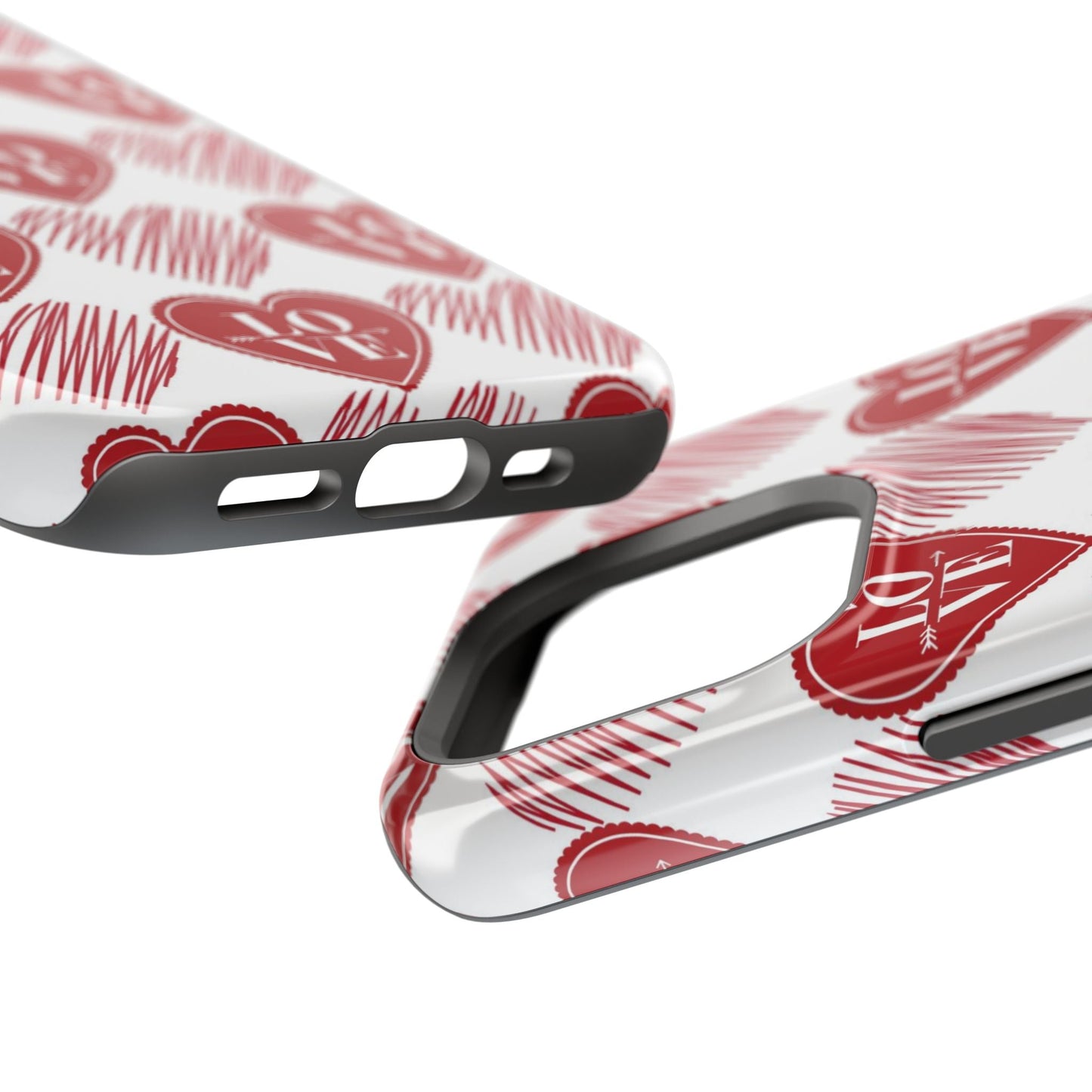 Red Love Heart Pattern – MagSafe - BOGO Cases