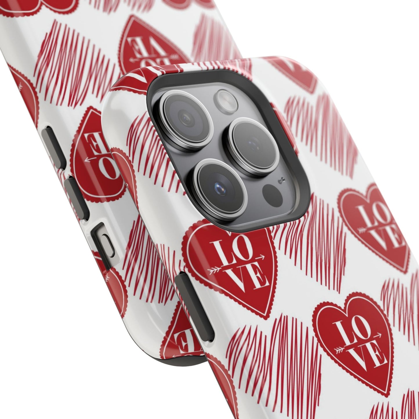 Red Love Heart Pattern – MagSafe - BOGO Cases
