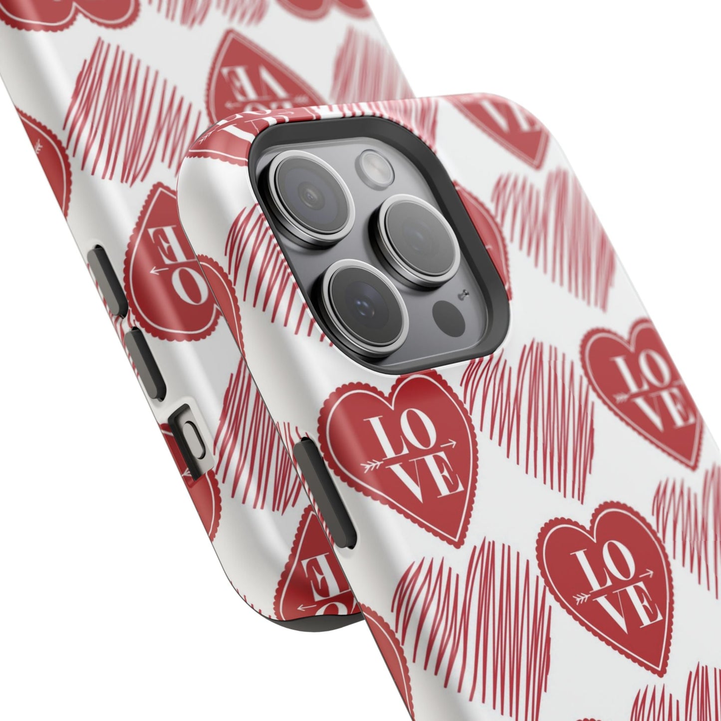 Red Love Heart Pattern – MagSafe - BOGO Cases