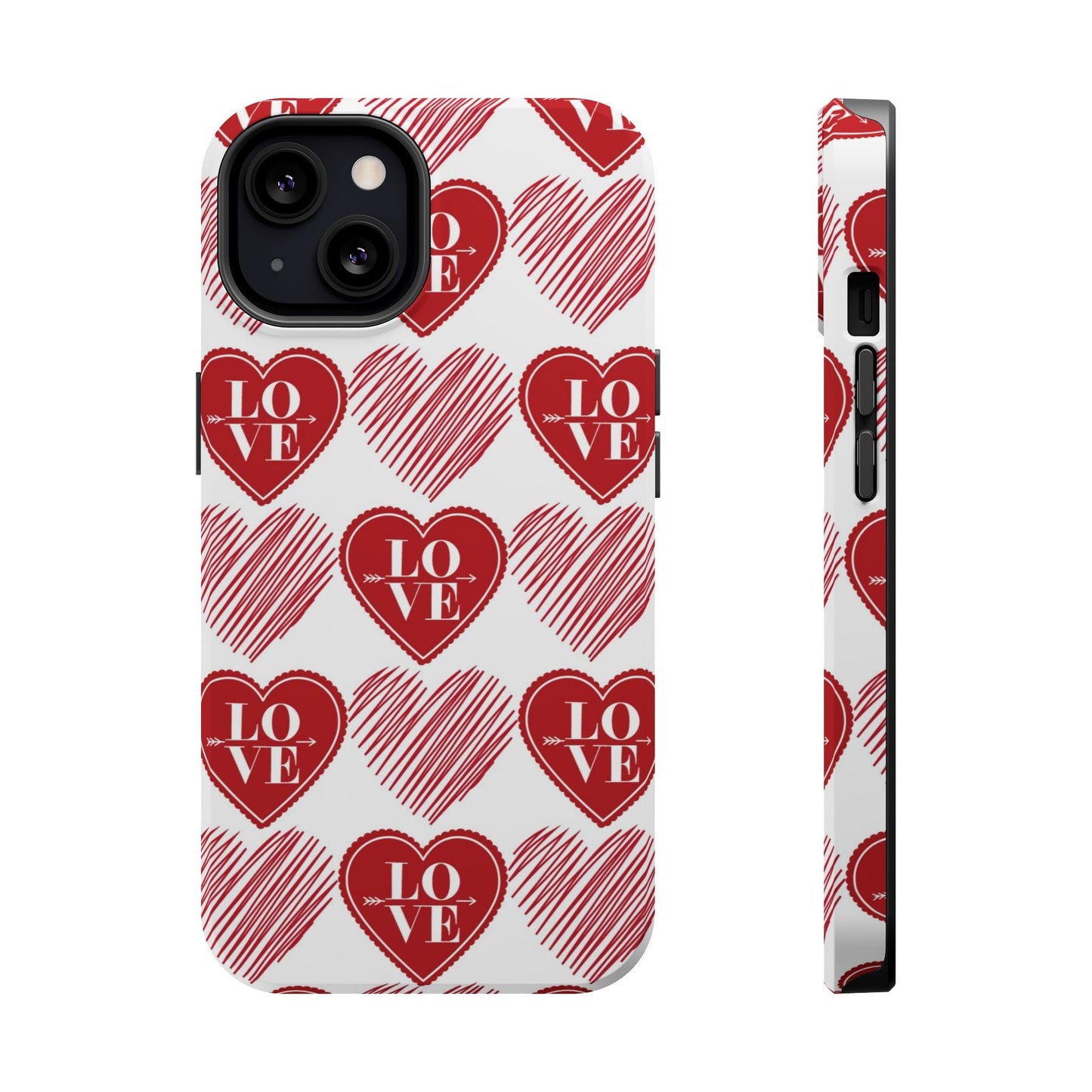 Red Love Heart Pattern – MagSafe - BOGO Cases