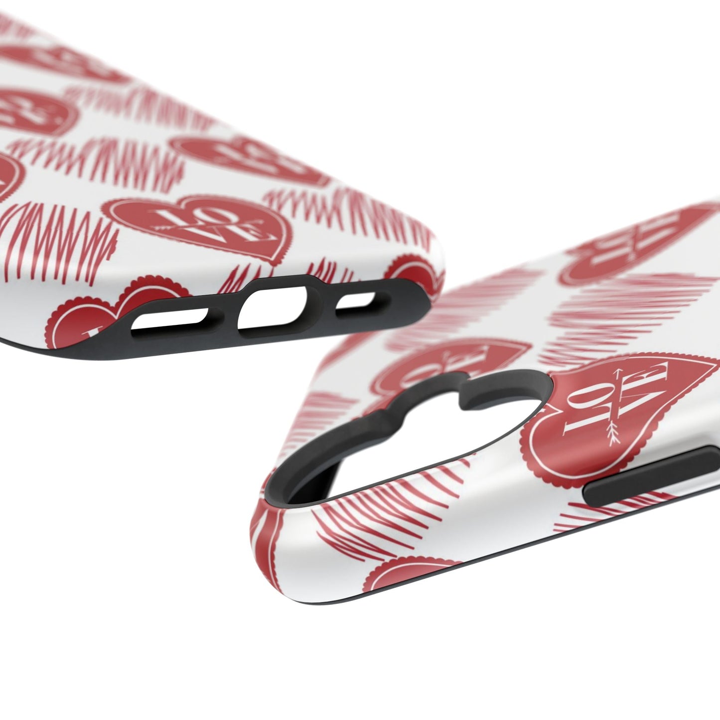 Red Love Heart Pattern – MagSafe - BOGO Cases