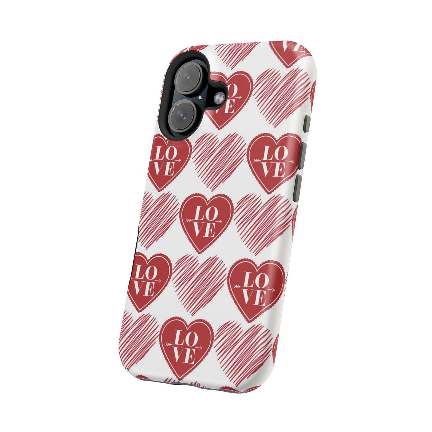 Red Love Heart Pattern – MagSafe - BOGO Cases