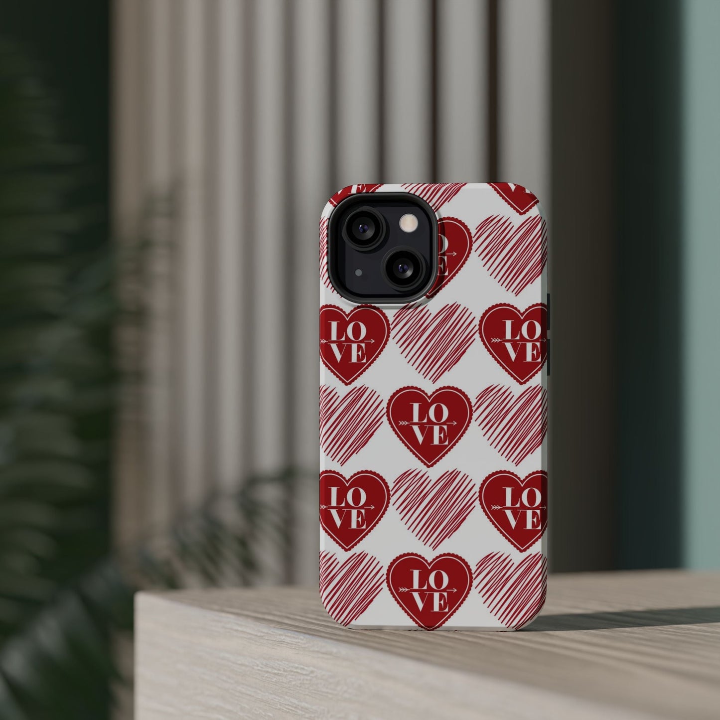 Red Love Heart Pattern – MagSafe - BOGO Cases