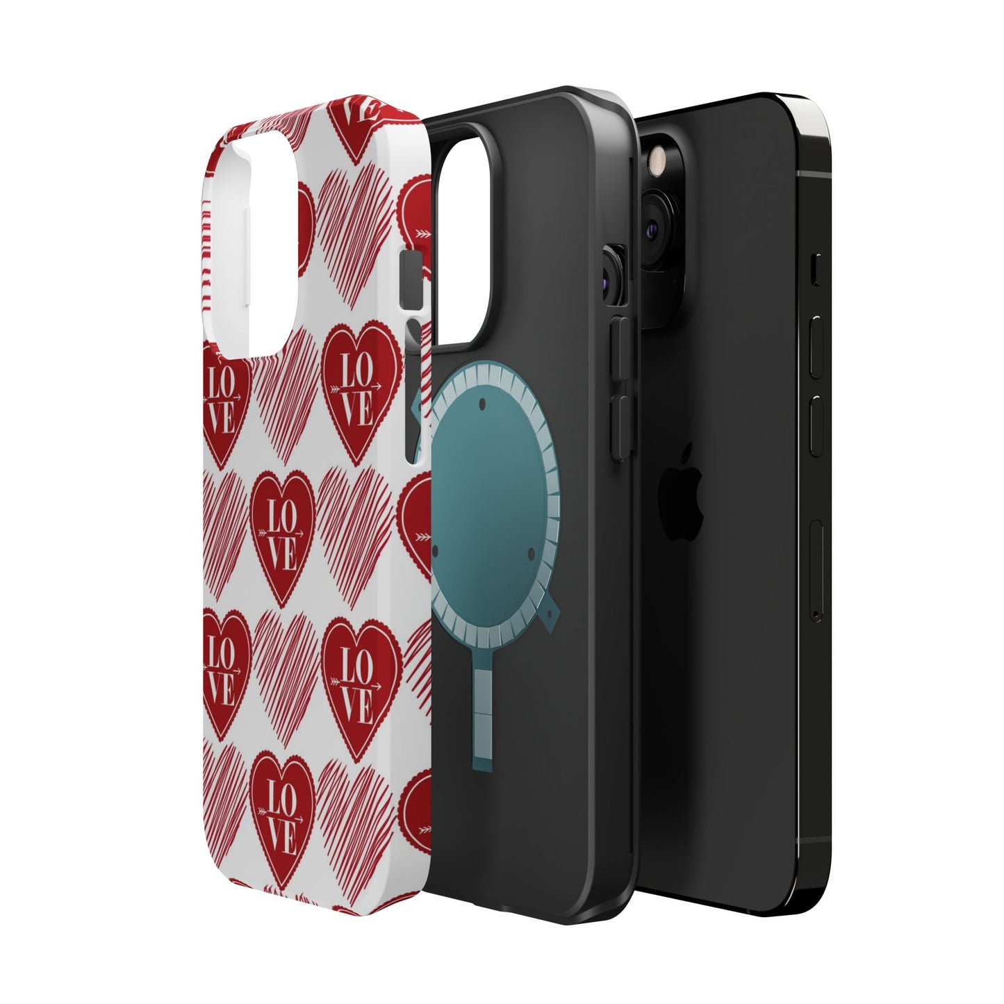 Red Love Heart Pattern – MagSafe - BOGO Cases