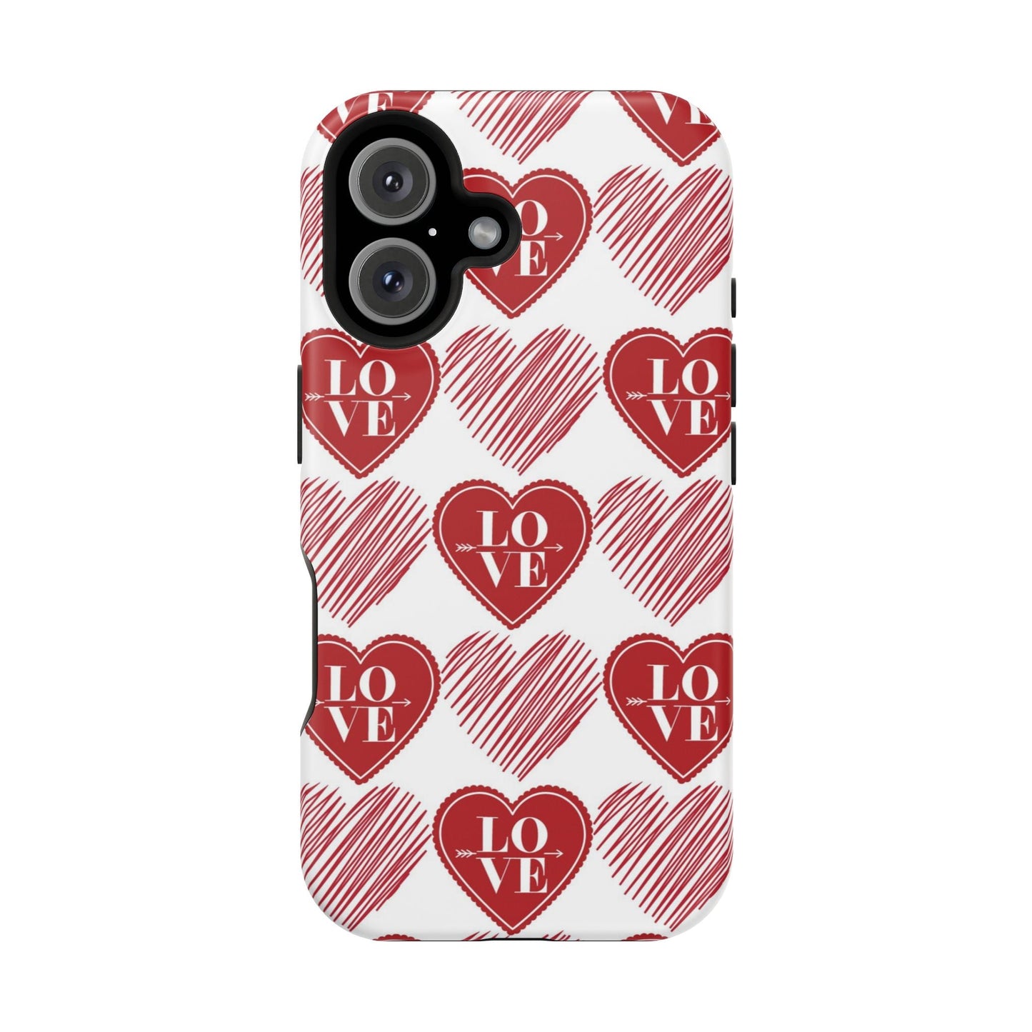 Red Love Heart Pattern – MagSafe - BOGO Cases