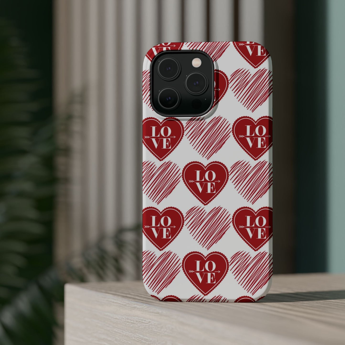 Red Love Heart Pattern – MagSafe - BOGO Cases