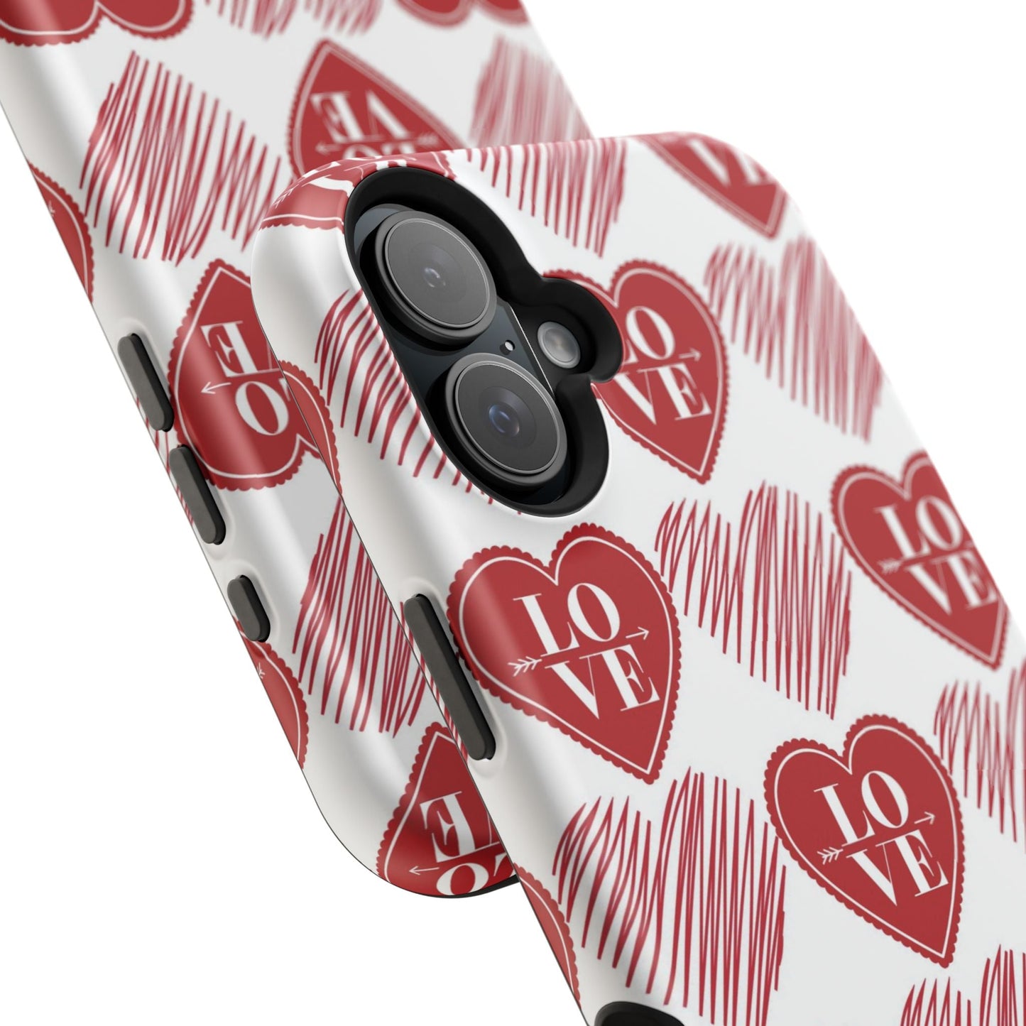 Red Love Heart Pattern – MagSafe - BOGO Cases