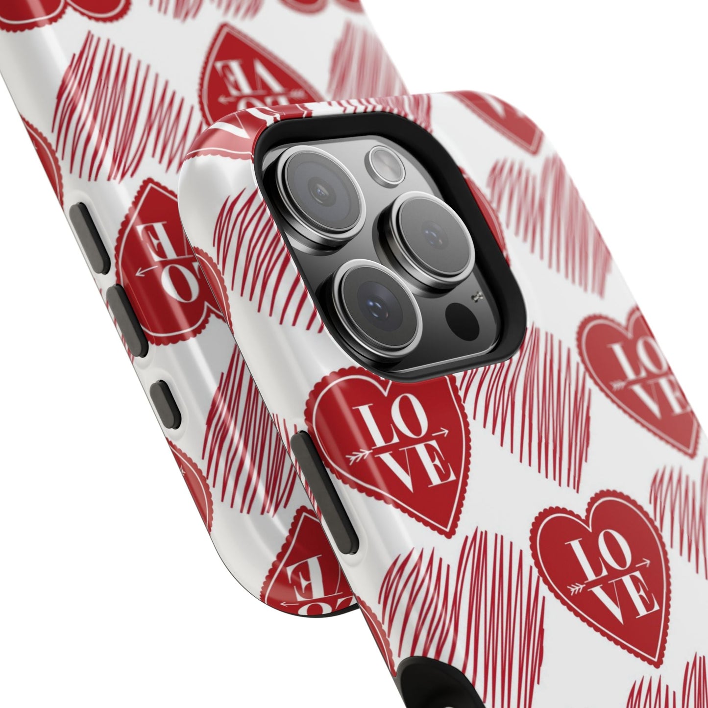 Red Love Heart Pattern – MagSafe - BOGO Cases