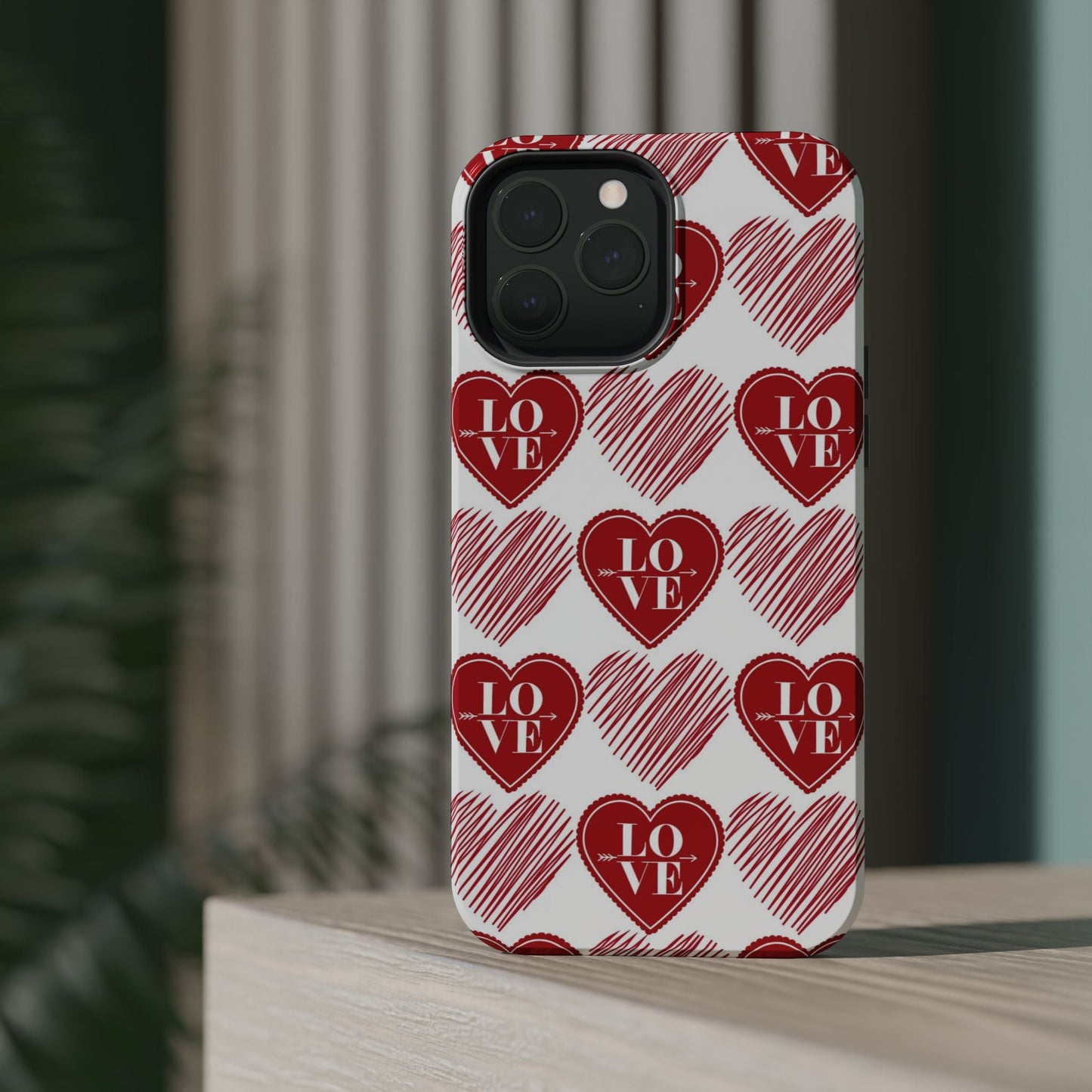 Red Love Heart Pattern – MagSafe - BOGO Cases