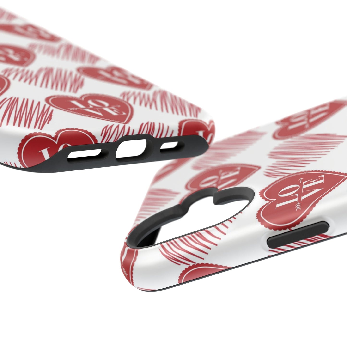 Red Love Heart Pattern – MagSafe - BOGO Cases