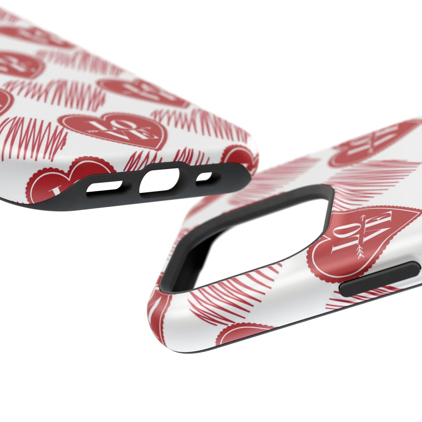 Red Love Heart Pattern – MagSafe - BOGO Cases