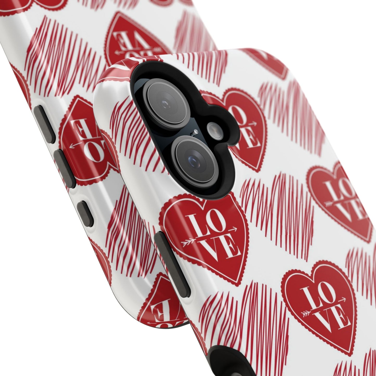 Red Love Heart Pattern – MagSafe - BOGO Cases