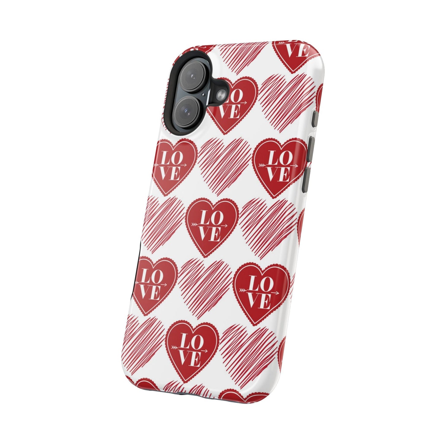 Red Love Heart Pattern – MagSafe - BOGO Cases