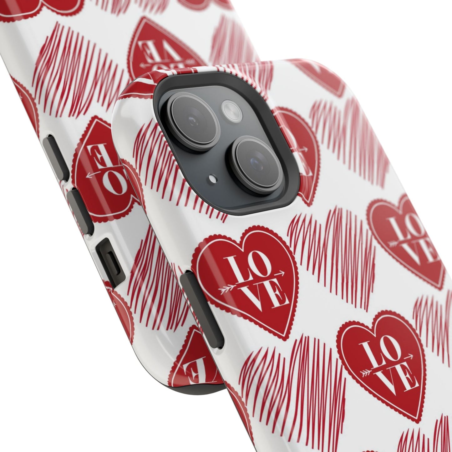 Red Love Heart Pattern – MagSafe - BOGO Cases