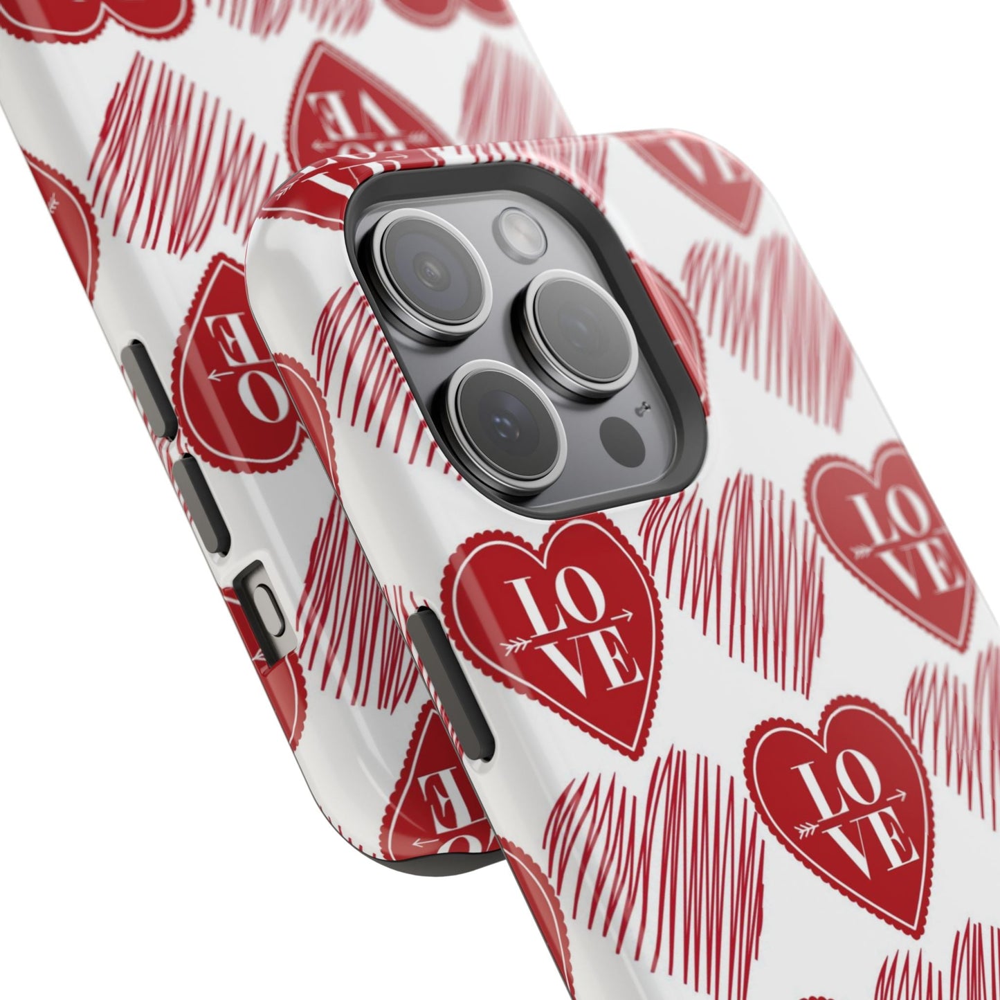 Red Love Heart Pattern – MagSafe - BOGO Cases