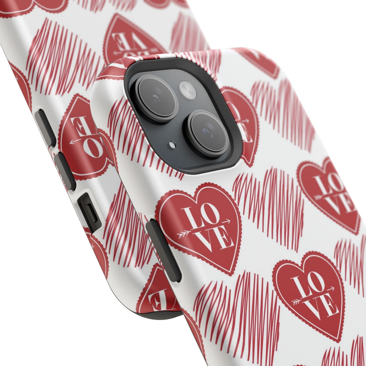 Red Love Heart Pattern – MagSafe - BOGO Cases