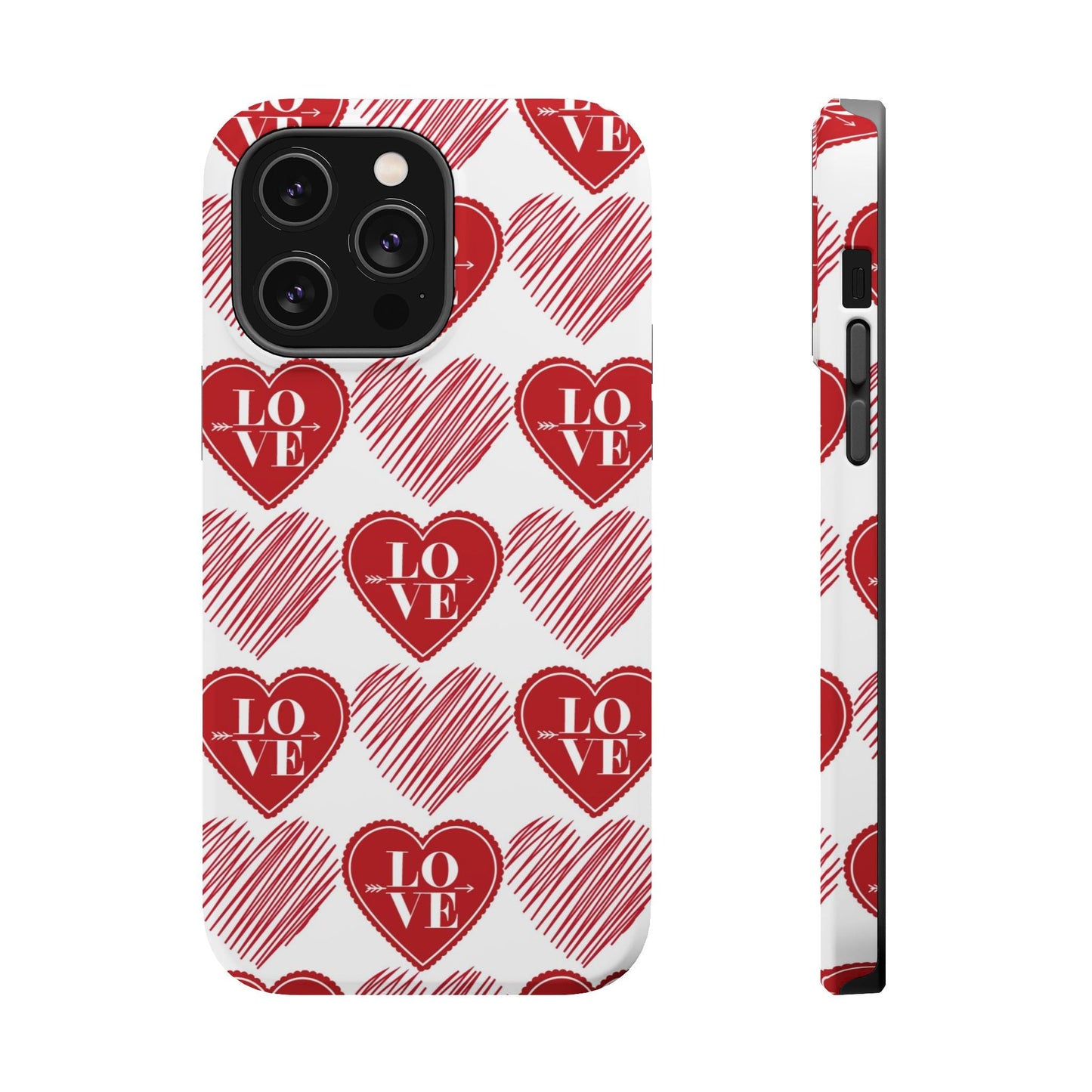 Red Love Heart Pattern – MagSafe - BOGO Cases