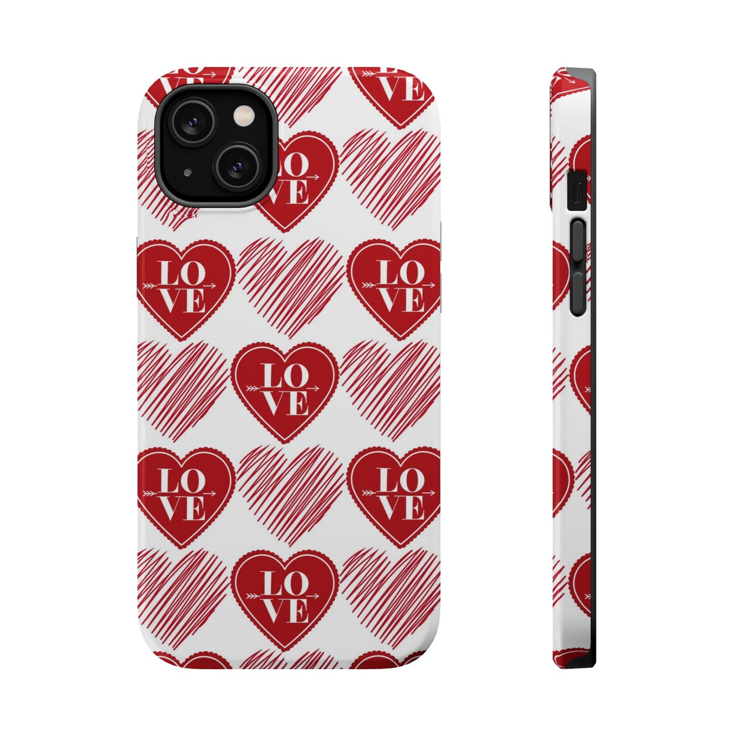 Red Love Heart Pattern – MagSafe - BOGO Cases