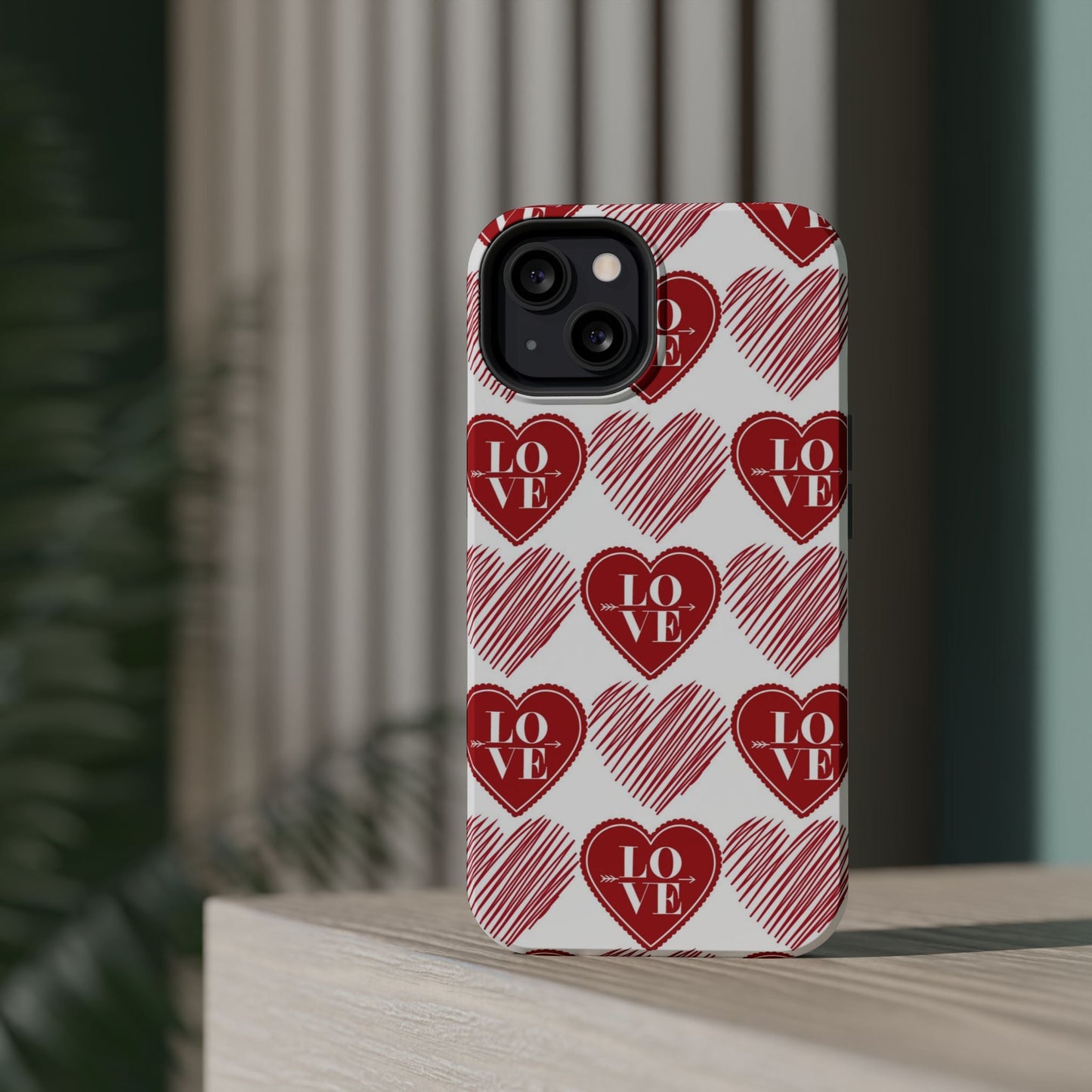 Red Love Heart Pattern – MagSafe - BOGO Cases