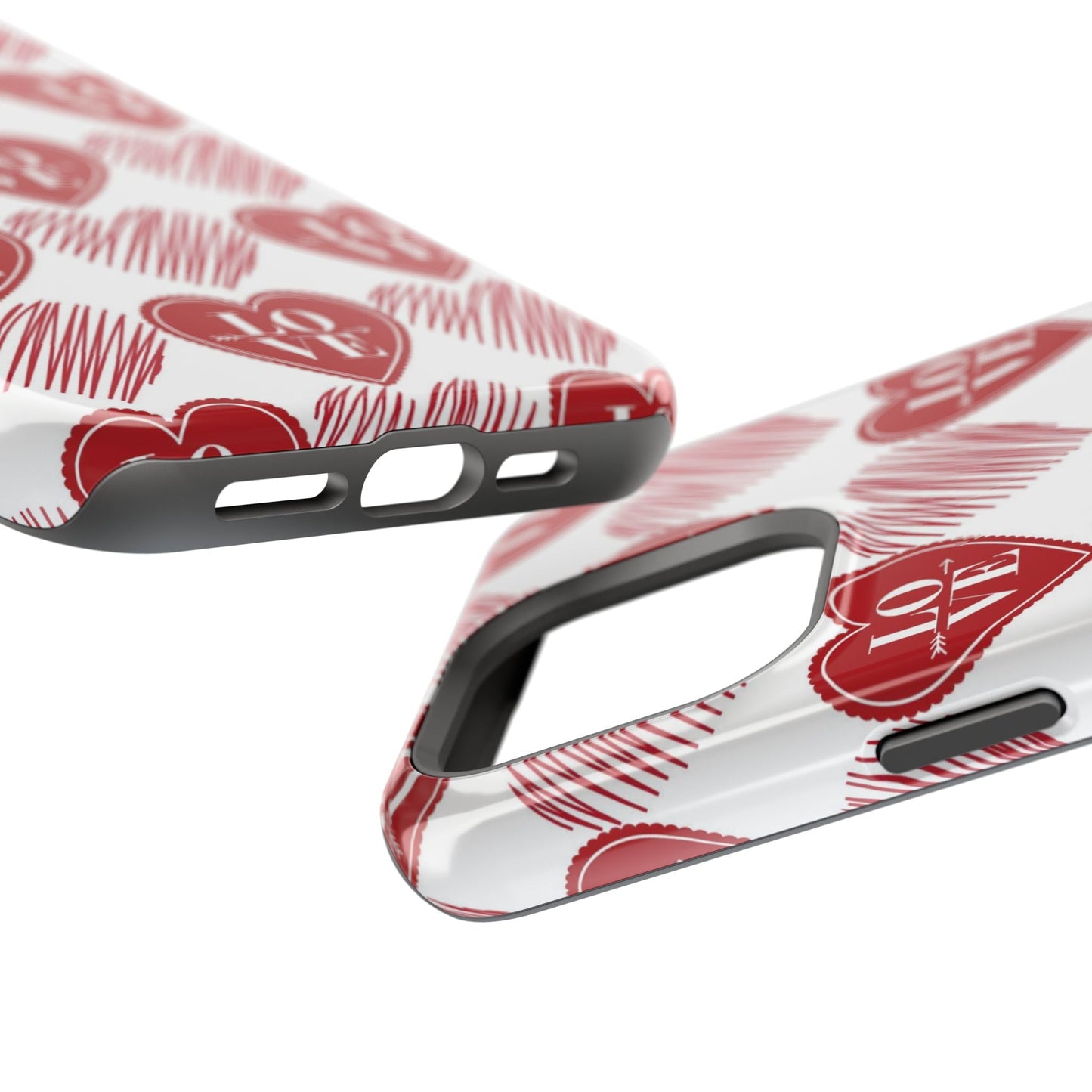 Red Love Heart Pattern – MagSafe - BOGO Cases