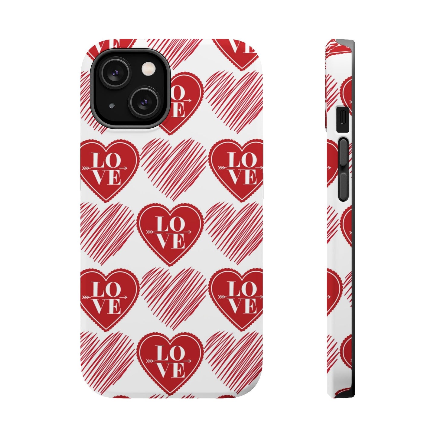 Red Love Heart Pattern – MagSafe - BOGO Cases