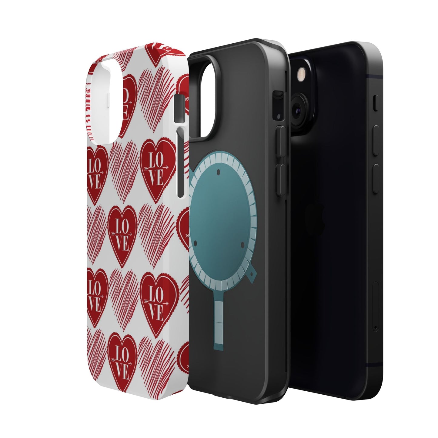Red Love Heart Pattern – MagSafe - BOGO Cases