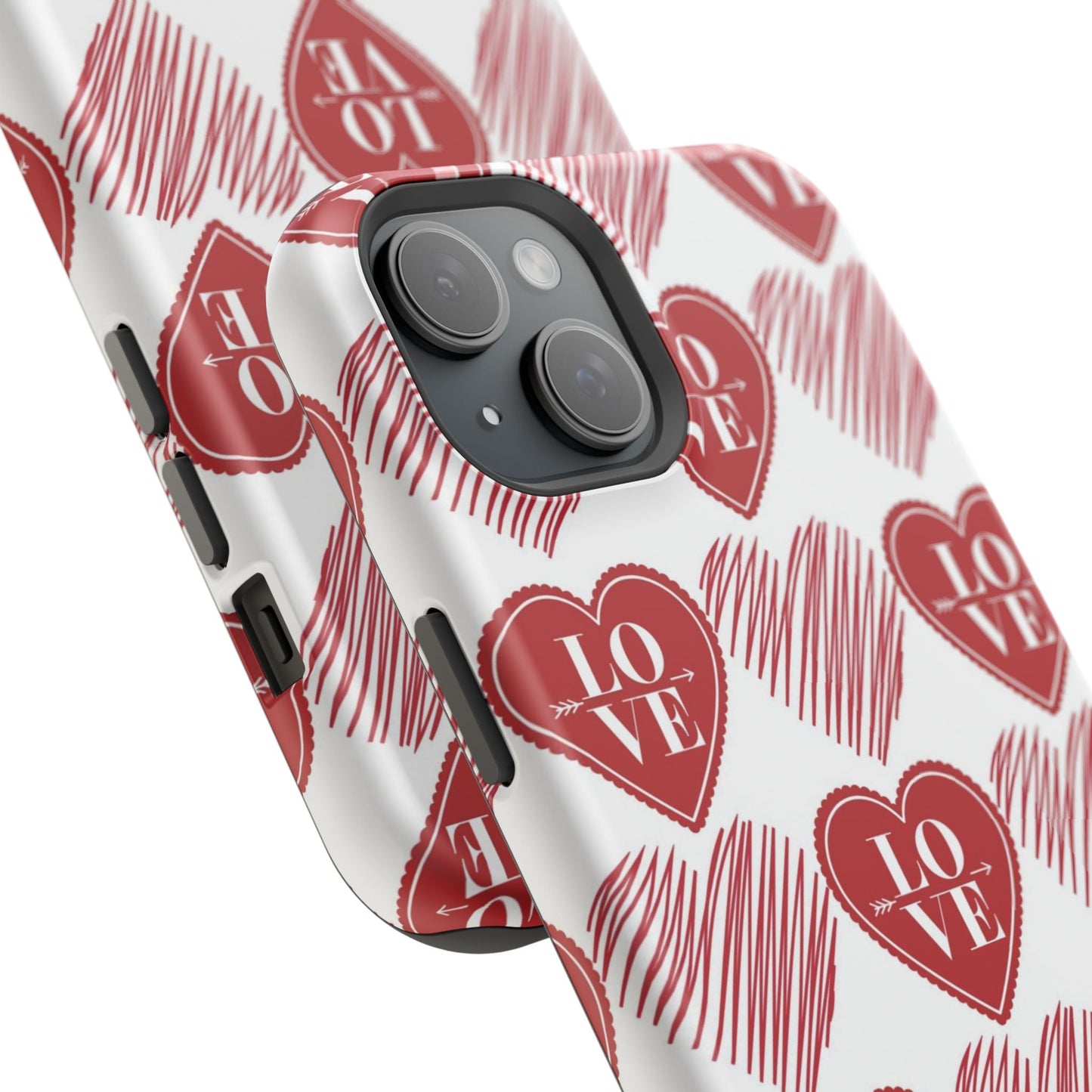 Red Love Heart Pattern – MagSafe - BOGO Cases