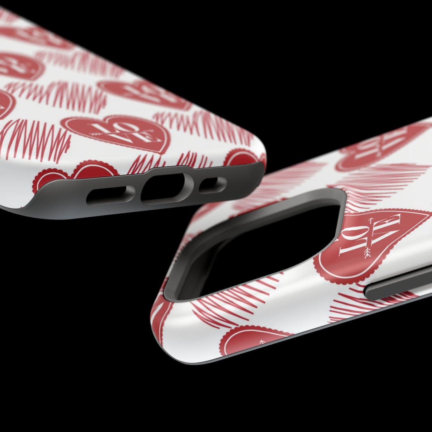 Red Love Heart Pattern – MagSafe - BOGO Cases