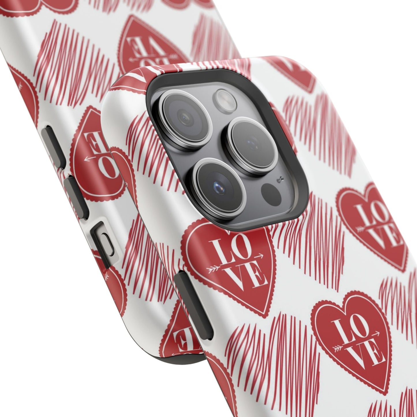Red Love Heart Pattern – MagSafe - BOGO Cases