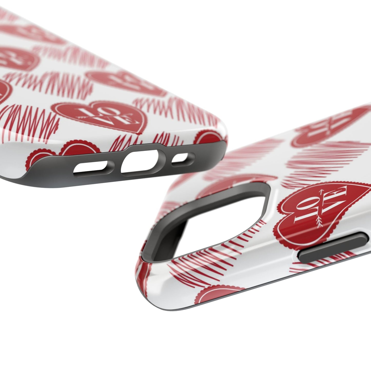 Red Love Heart Pattern – MagSafe - BOGO Cases