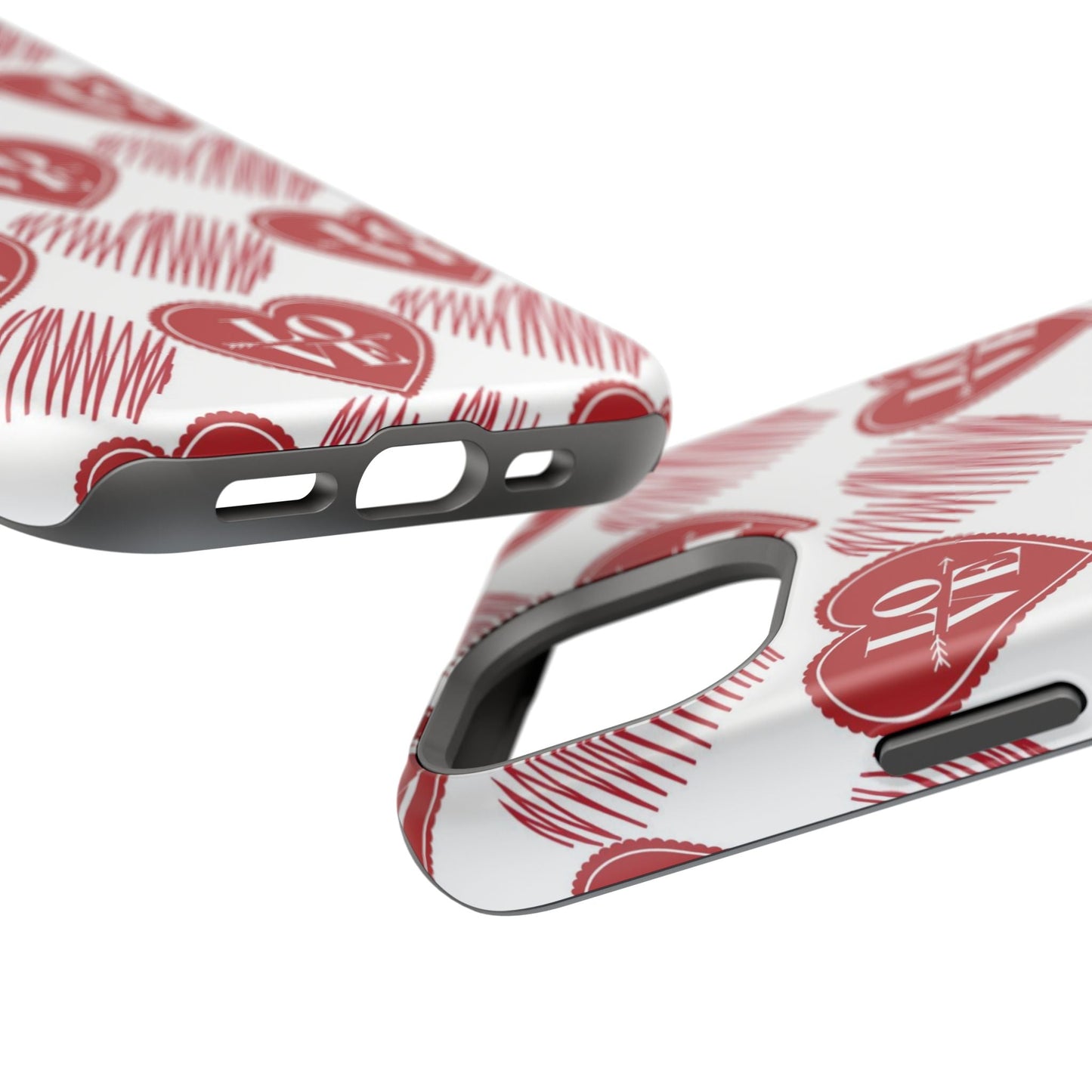Red Love Heart Pattern – MagSafe - BOGO Cases