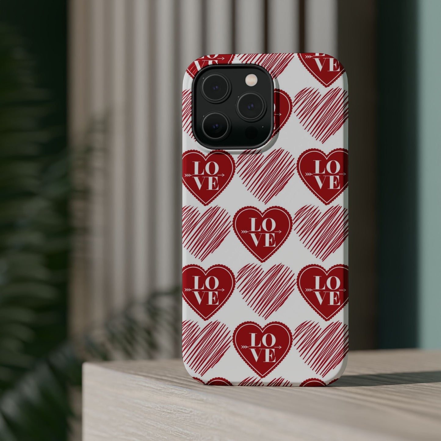 Red Love Heart Pattern – MagSafe - BOGO Cases