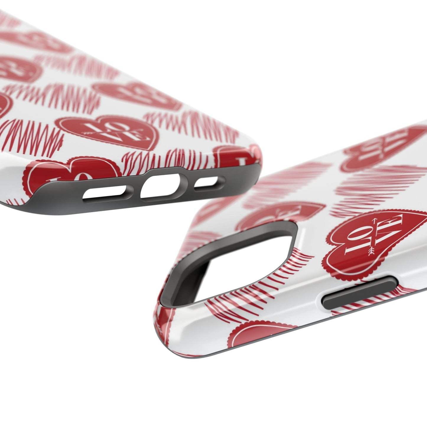 Red Love Heart Pattern – MagSafe - BOGO Cases