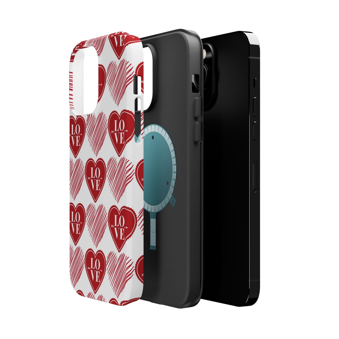 Red Love Heart Pattern – MagSafe - BOGO Cases