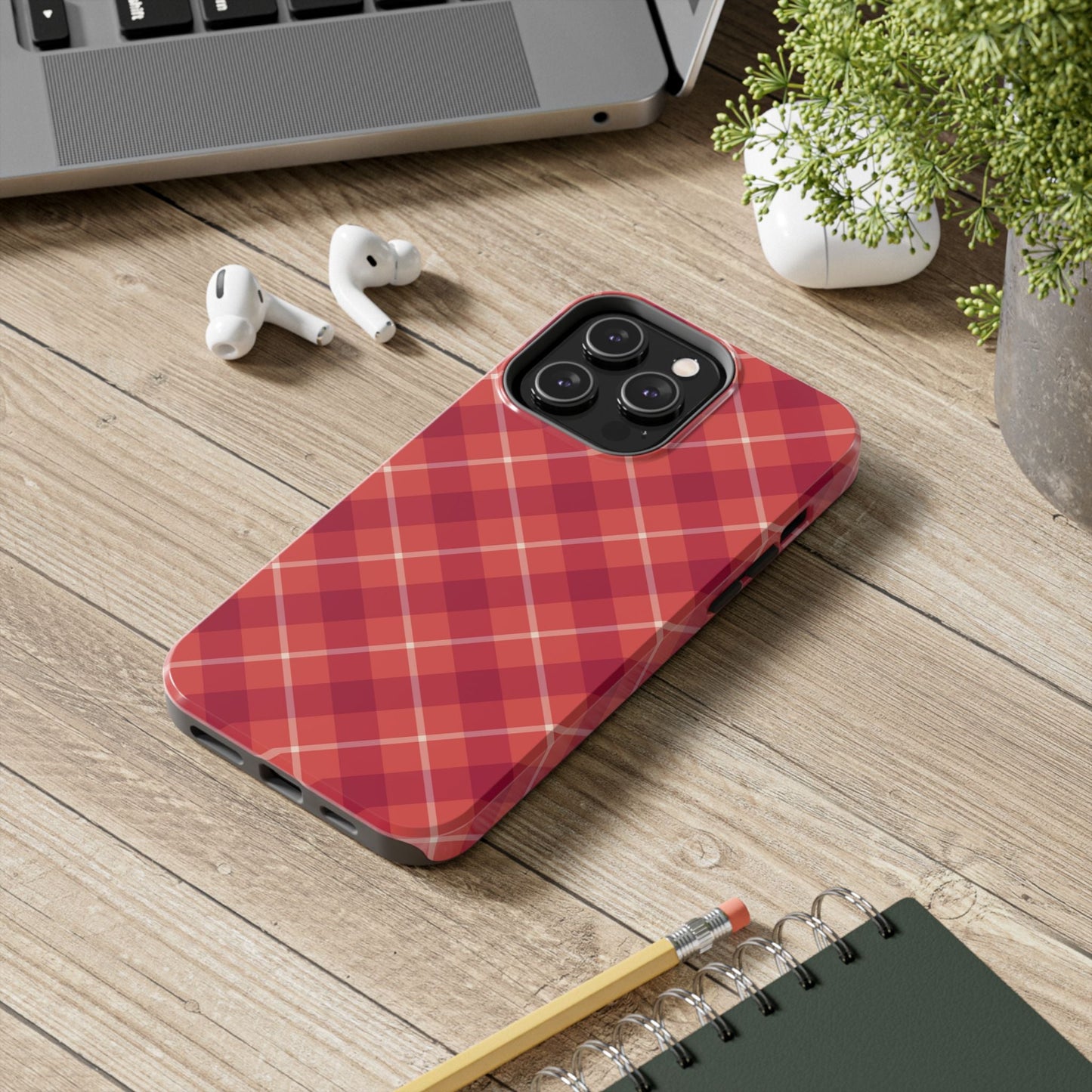 Red Plaid Crisscross – iPhone Series Case - BOGO Cases