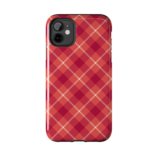 Red Plaid Crisscross – iPhone Series Case - BOGO Cases