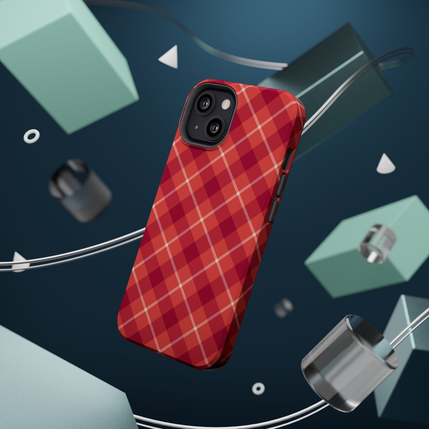 Red Plaid Crisscross – MagSafe iPhone Case - BOGO Cases