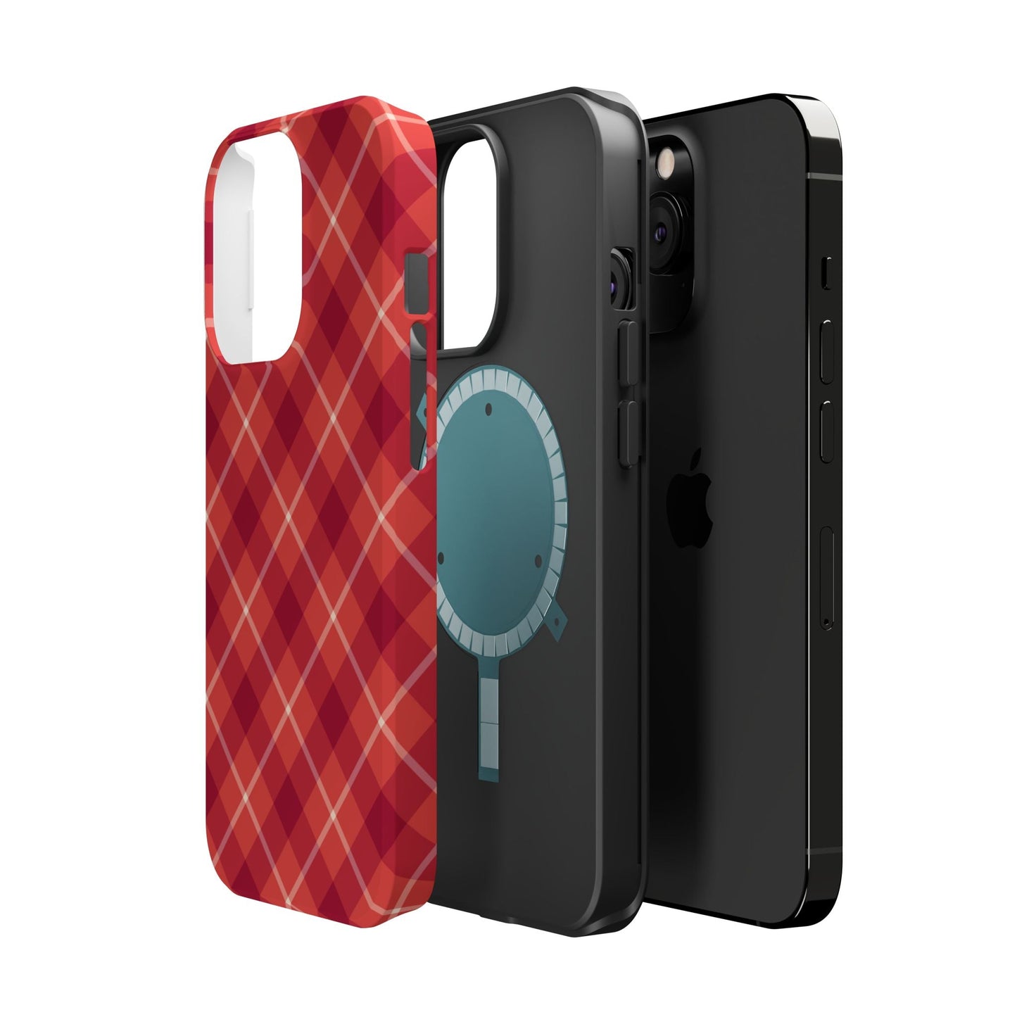 Red Plaid Crisscross – MagSafe iPhone Case - BOGO Cases