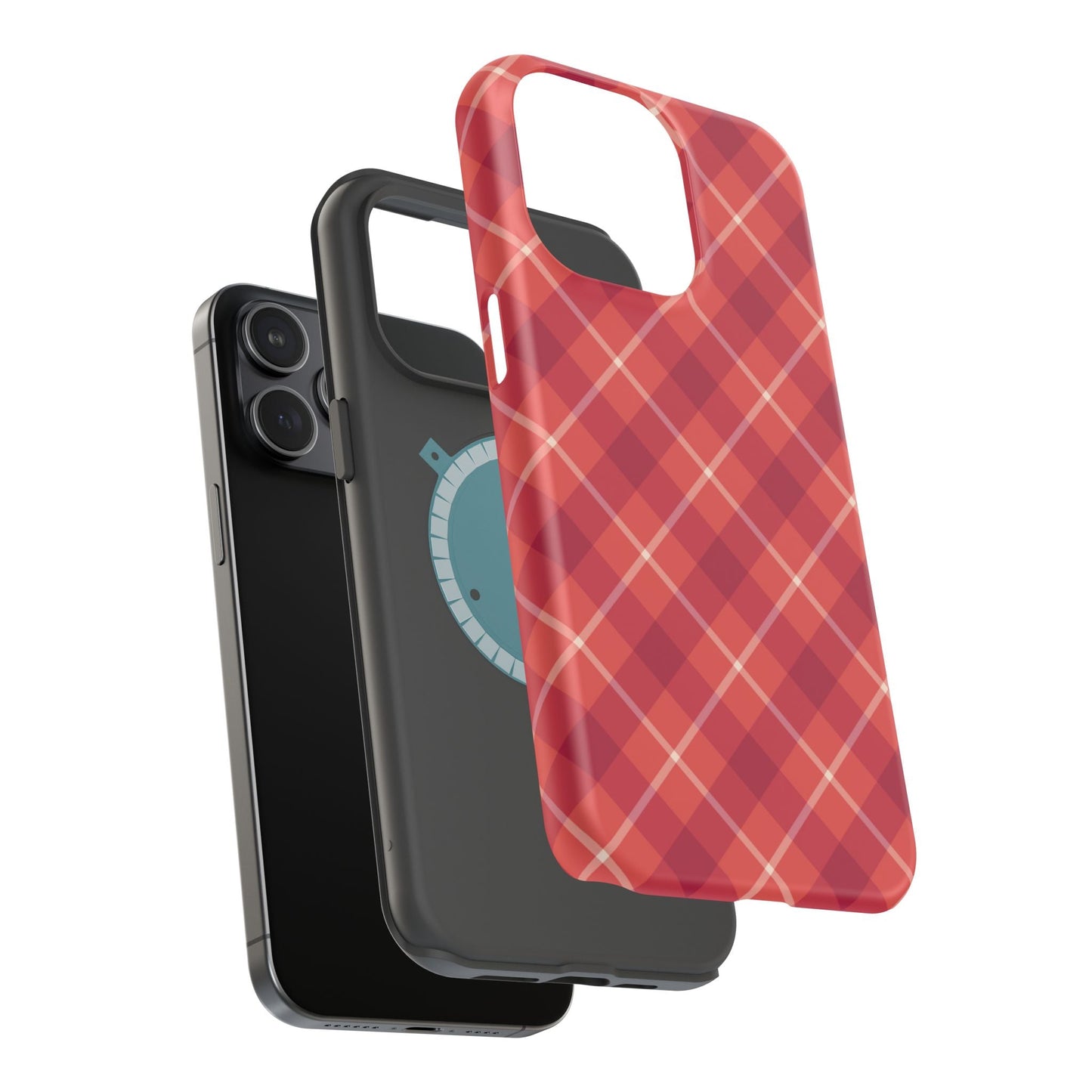 Red Plaid Crisscross – MagSafe iPhone Case - BOGO Cases