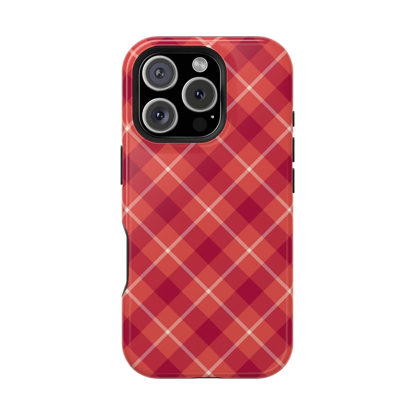 Red Plaid Crisscross – MagSafe iPhone Case - BOGO Cases