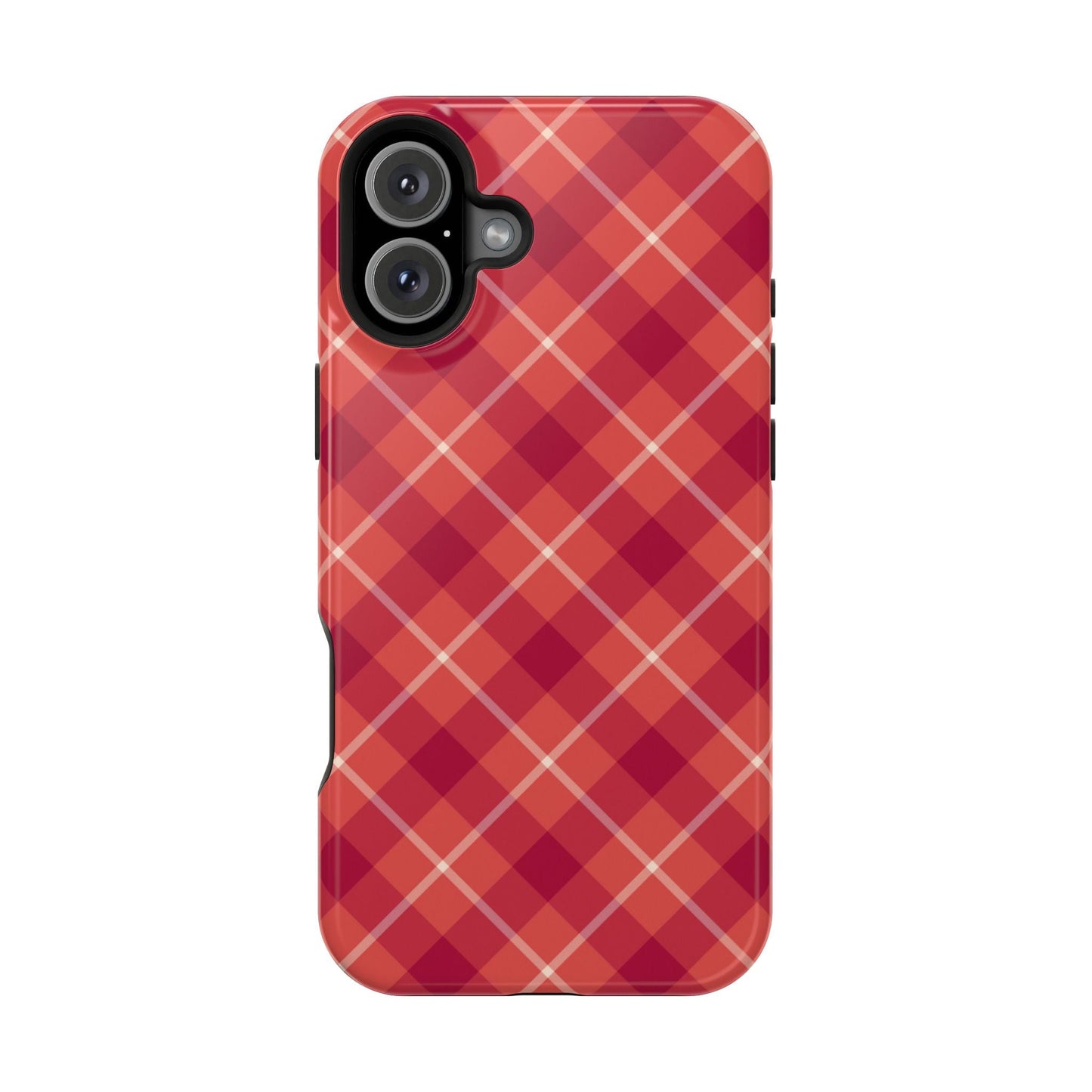 Red Plaid Crisscross – MagSafe iPhone Case - BOGO Cases
