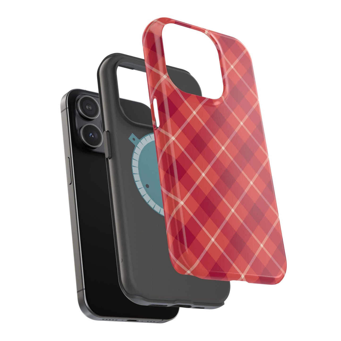 Red Plaid Crisscross – MagSafe iPhone Case - BOGO Cases