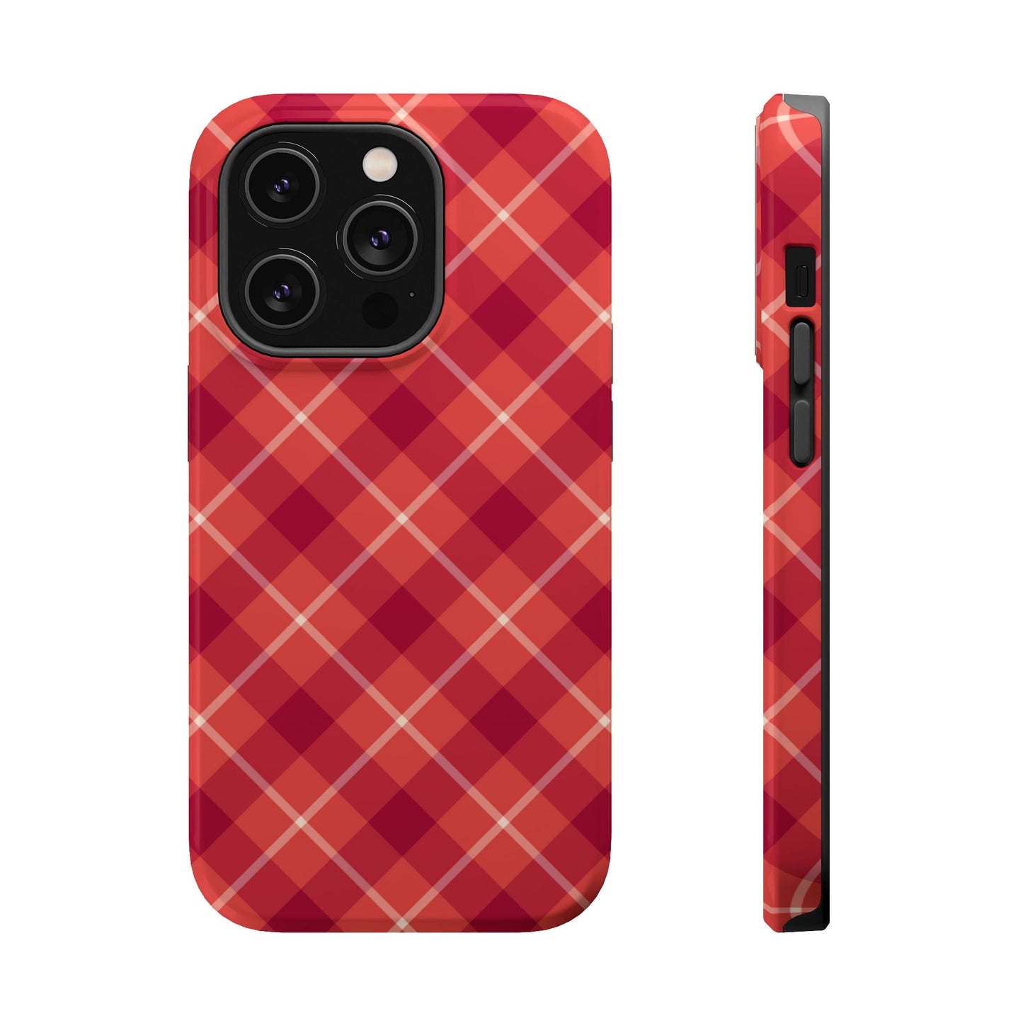 Red Plaid Crisscross – MagSafe iPhone Case - BOGO Cases