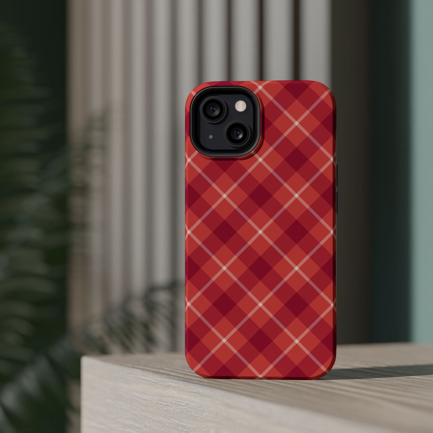 Red Plaid Crisscross – MagSafe iPhone Case - BOGO Cases