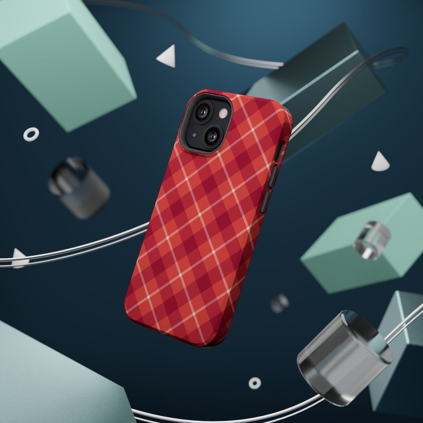Red Plaid Crisscross – MagSafe iPhone Case - BOGO Cases