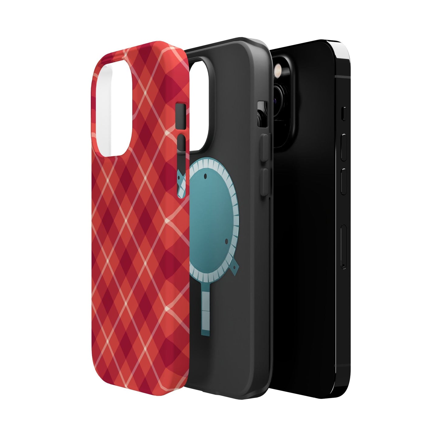 Red Plaid Crisscross – MagSafe iPhone Case - BOGO Cases