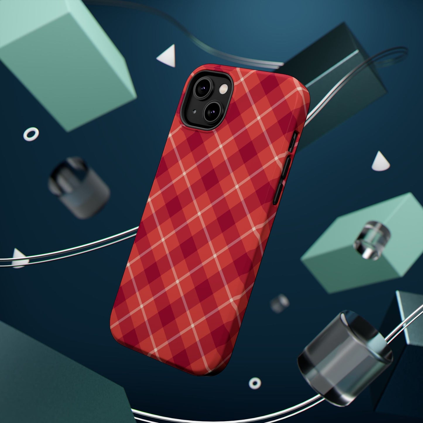 Red Plaid Crisscross – MagSafe iPhone Case - BOGO Cases
