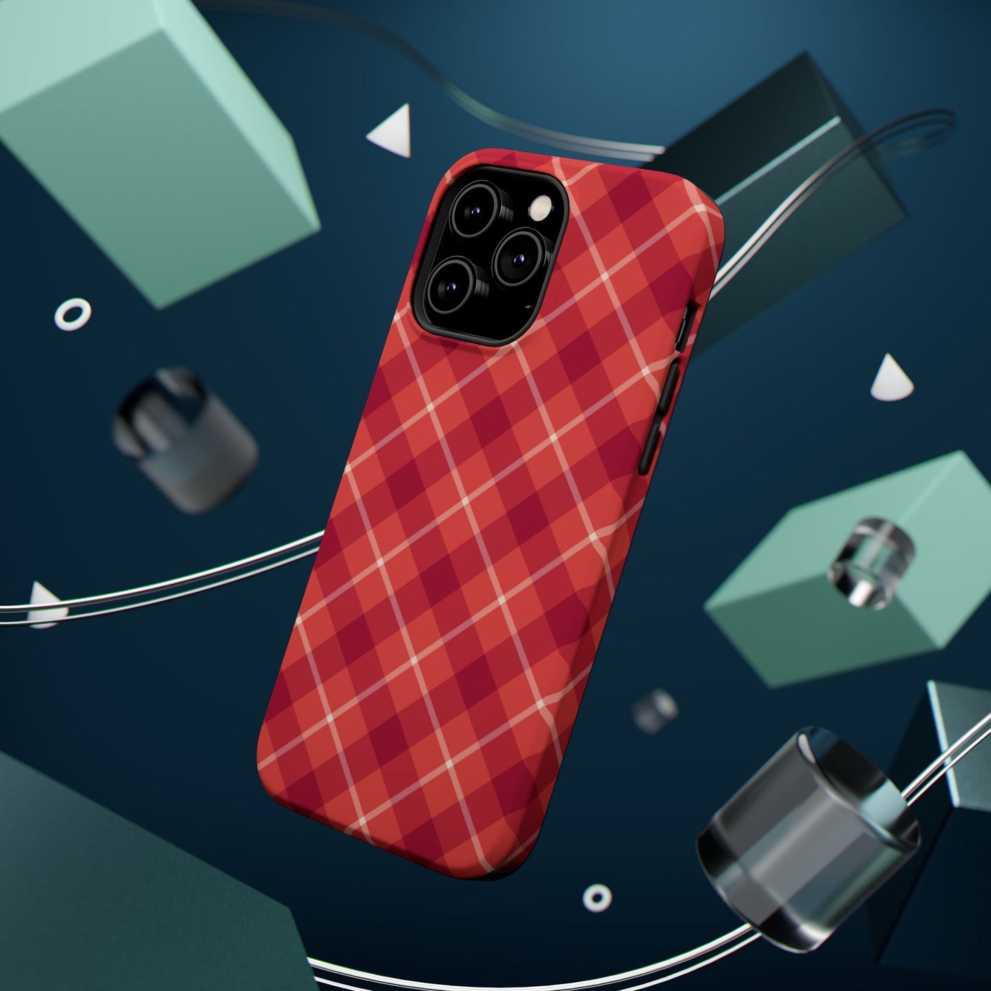 Red Plaid Crisscross – MagSafe iPhone Case - BOGO Cases