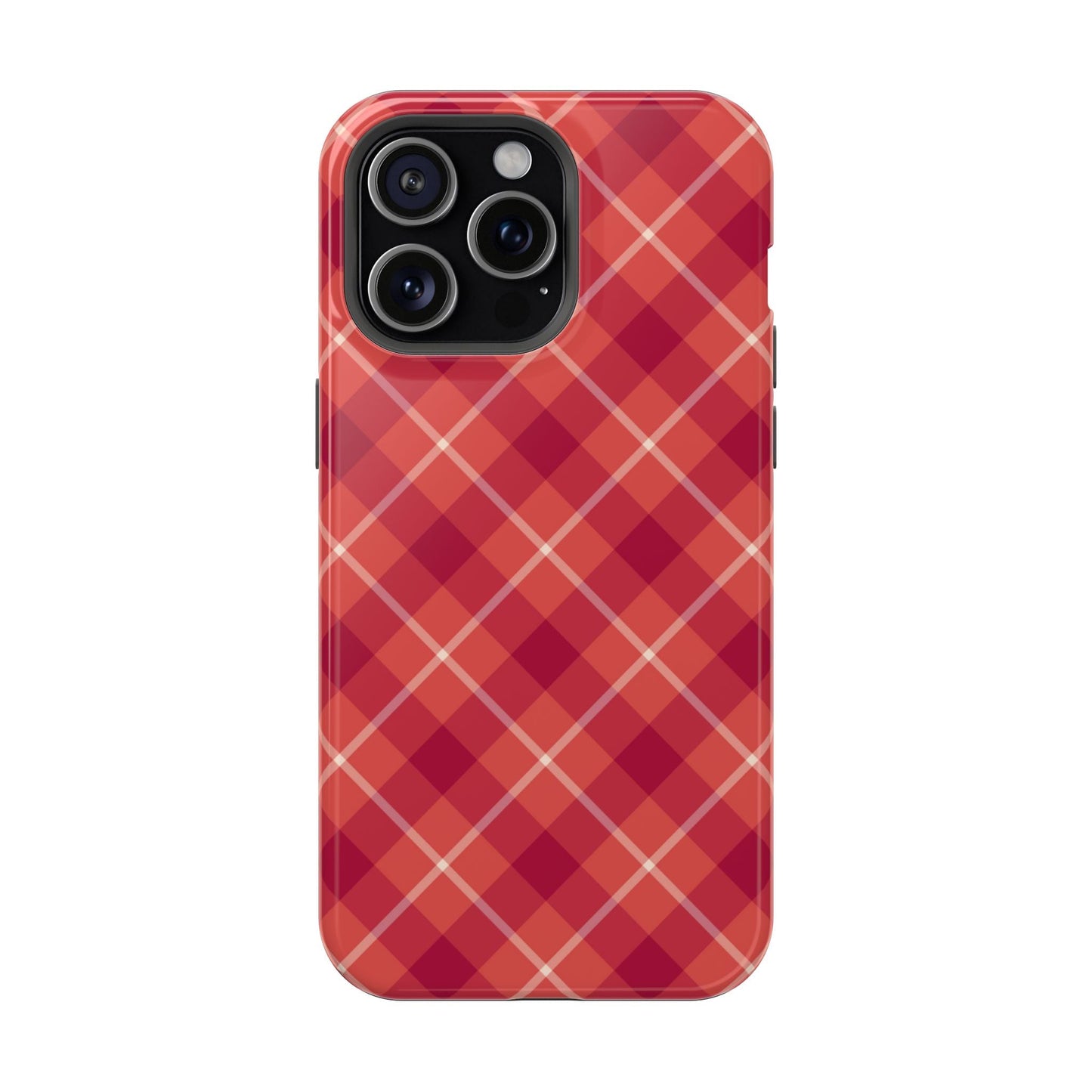Red Plaid Crisscross – MagSafe iPhone Case - BOGO Cases