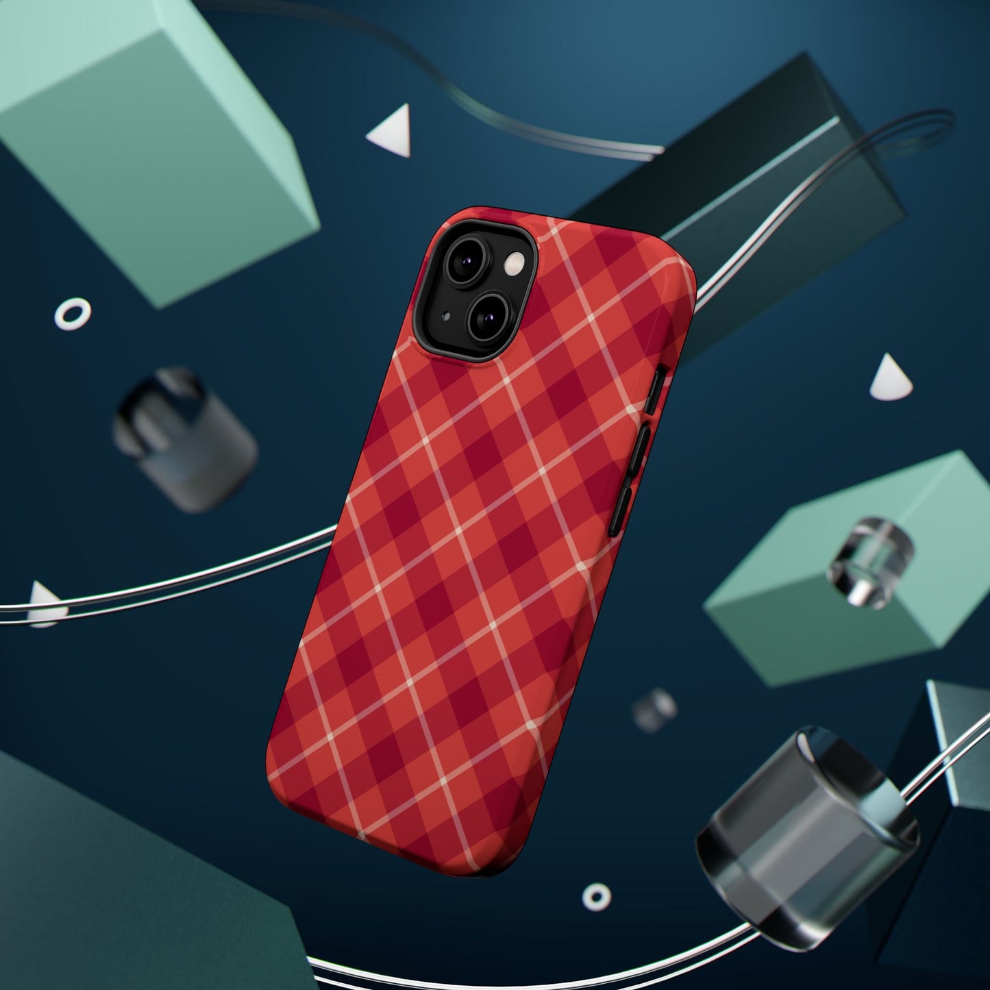 Red Plaid Crisscross – MagSafe iPhone Case - BOGO Cases